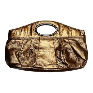 Hobo Copper Patent Leather Top Handle Clutch Bag
